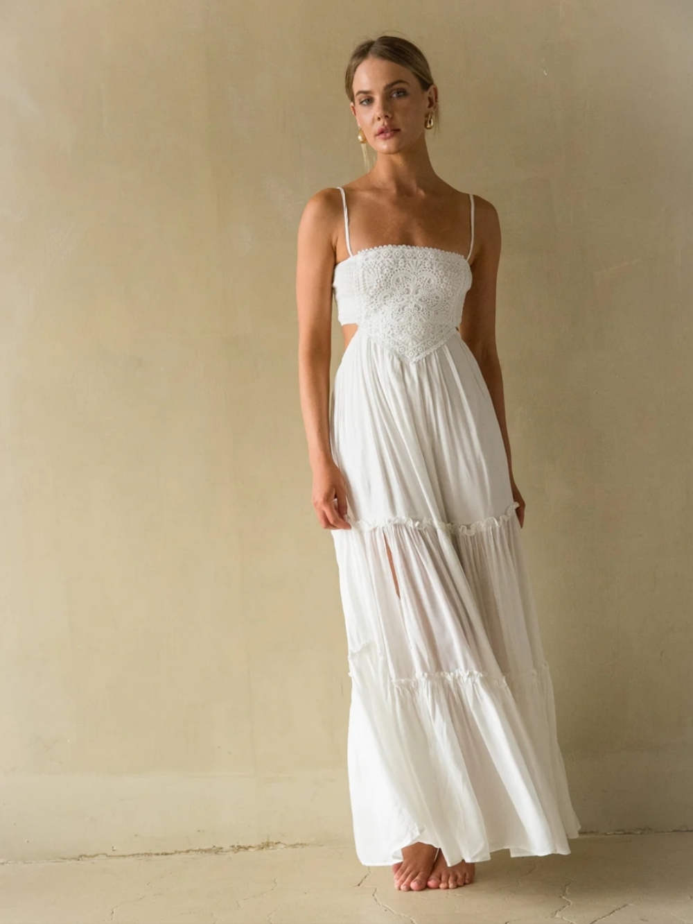 American Threads Aylani Lace Cutout Maxi Dress- M - Picture 5 of 6